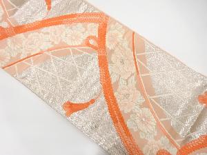 組紐に牡丹模様織り出し　袋帯